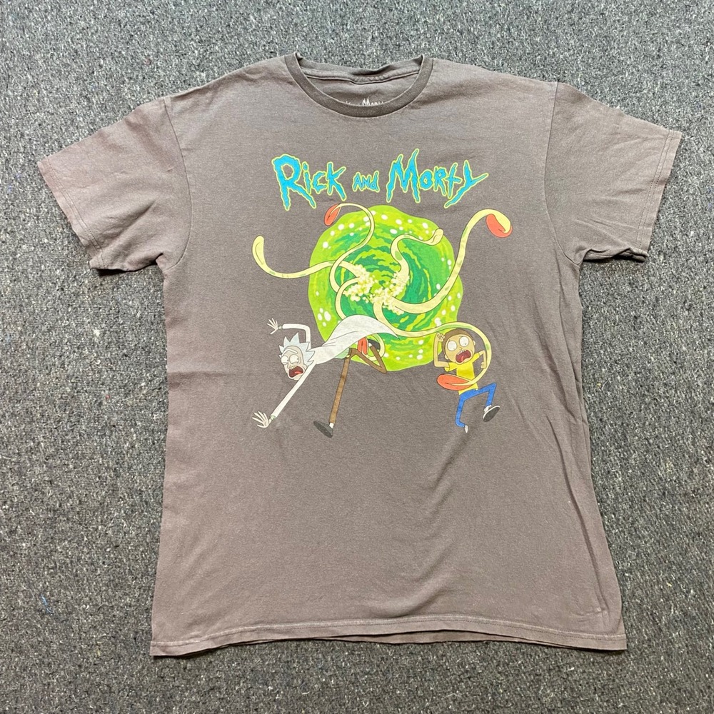 Ripple Junction Rick and Morty TShirt Sz M Mens Gray Skater Portal Graphic Tee